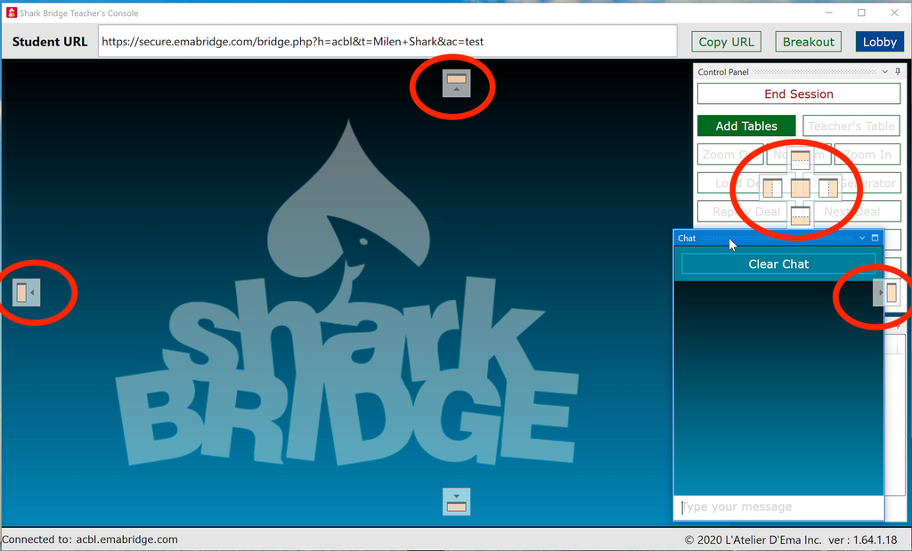 Shark Bridge Teacher’s Console