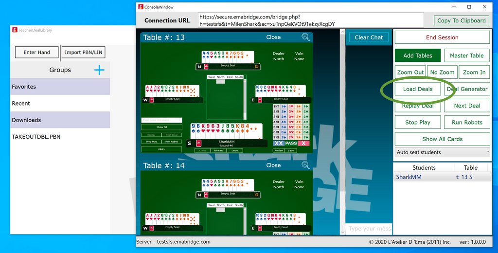 Shark Bridge Teacher’s Console